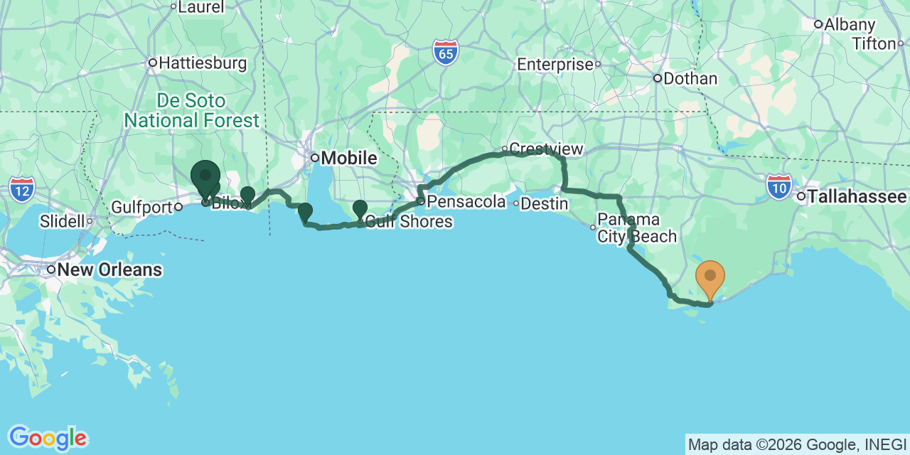 Biloxi to Apalachicola: Mississippi & Florida Gulf Coast Fall Road Trip via US-90 & US-98