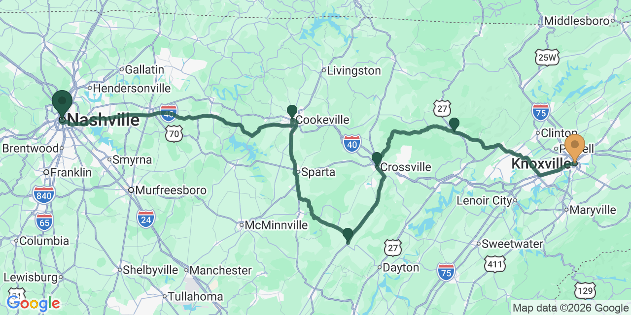 Nashville to Knoxville via the Cumberland Plateau: A Summer Road Trip on TN-111 and US-70N
