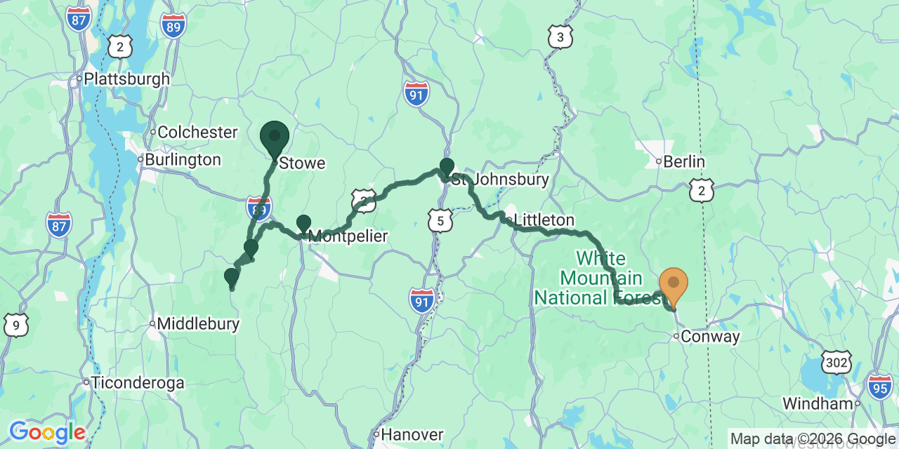 Vermont & New Hampshire Fall Foliage Road Trip: Stowe to North Conway on VT-100 and US-302