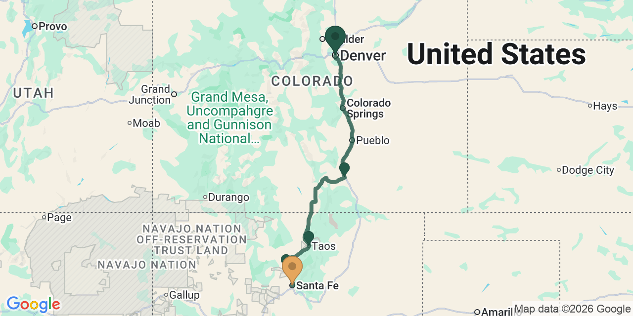 Denver to Santa Fe via Taos: The High Road Through Colorado and New Mexico